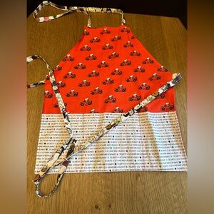 Handmade Kids Peanuts Racing Snoopy Apron W/ Pockets